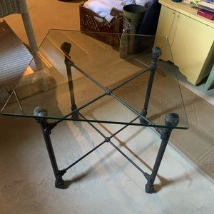 Wrought Iron/Glass Top Table